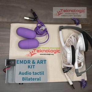 EMDR & ART therapy. vibration and audio. with batteries. Without bar. bilateral tactile and auditory stimulation
