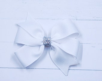 White Pinwheel Hairbow