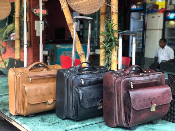 leather trolley case
