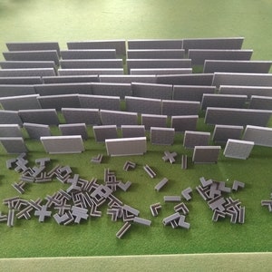 Board Game Room Walls - 460 cm of walls in various lengths for Games such as Zombicide, Dungeons and Dragons - 3D Printed