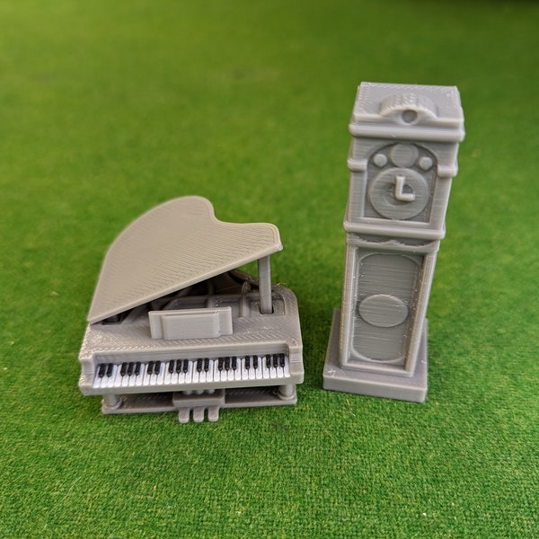 Grand piano and Grandfather clock - Resident Evil board game RE