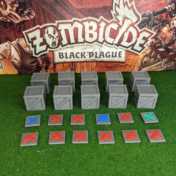 Zombicide Black Plague X Item Upgrade Crate tokens x 10