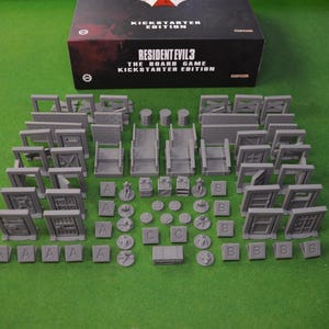 Resident Evil 3 board game - 83 piece core set - RE3 - Archways, doors, items, stairs, walls