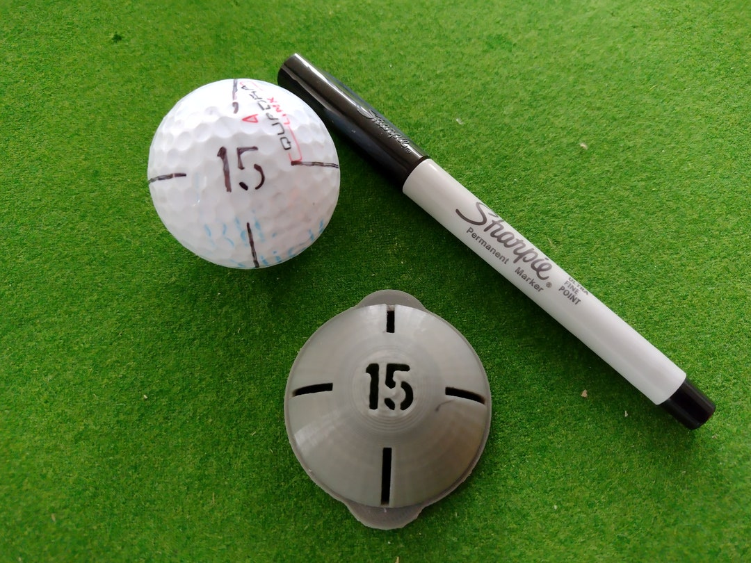 Golf Ball Stencil Line Marker Personalise With Your Own Text Etsy