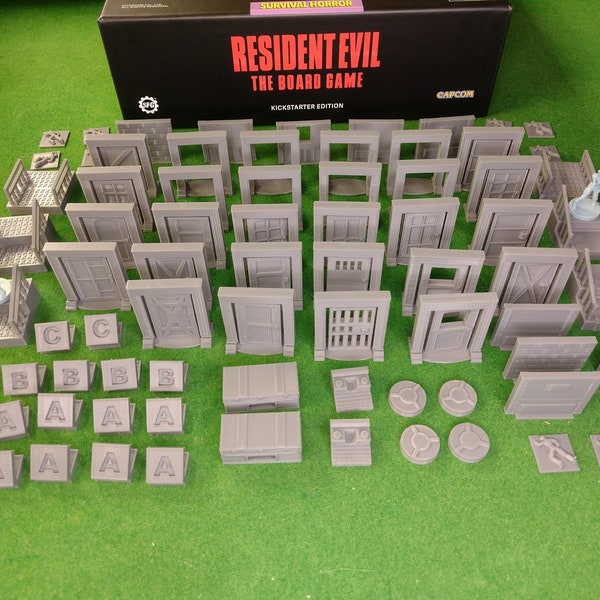 RE1 79 Piece Board Game set - 20 Doors, 8 Archways, 10 Walls, 6 Stairs, 2 Typewriters, 17 Items, 2 Chests + more - Resident Evil 1