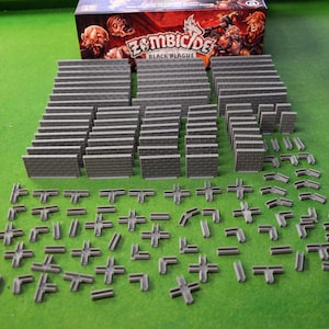 Paredes de la sala de juegos de mesa Zombicide Black Plague: más de 460 cm de paredes en varias longitudes