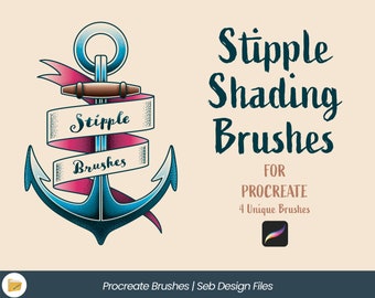 Stipple Texture Procreate Brushes, 4 Unique Brushes - Stipple Shading Brushes, Pointillism, Procreate Tattoo Brush