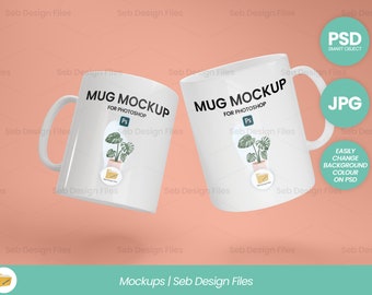 Mug Mockup, Coffee Cup Mockup, Photoshop Mockup | PSD With Smart Object and High Quality JPG file
