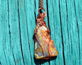 Crazy Lace Agate Statement Pendant