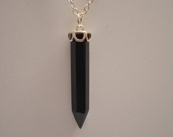 Onyx Crystal Point Pendant