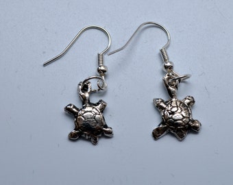 Silver Turtle Earrings