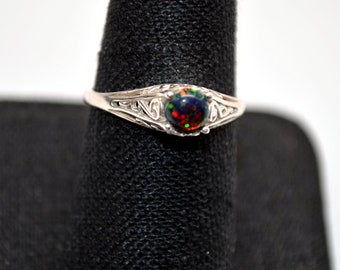 Beautiful Black Opal Ring