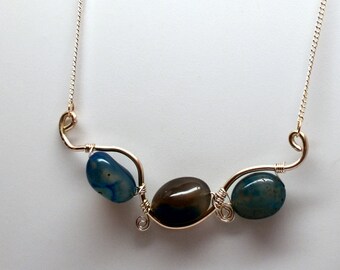 Chalcedony and Silver Necklace