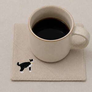 Set van 4 theeonderzetters, stoffen theeonderzetters, housewarmingcadeau, koffieonderzetters, linnen theeonderzetters