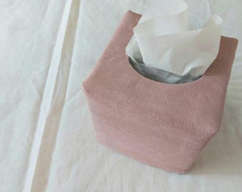 Pure Linen Tissue Box Cover, Tissue Box Cover, Linen Tissue box cover