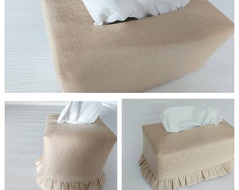 Pure Linen Tissue Box Cover, Tissue Box Cover, Linen Tissue box cover