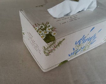 Reversible Linen Tissue Box Cover, Tissue Box Cover