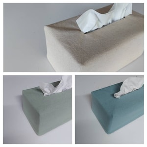 Reversible Linen Tissue Box Cover, Tissue Box Cover