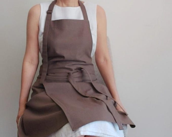 Split Leg Apron/Potters Apron/Linen Apron/Barista apron/Pottery apron/work apron/garden apron/florist apron/kitchen apron/baker apron