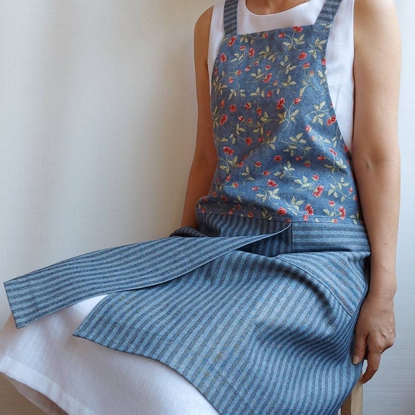 Split Leg Apron/Potters Apron/Denim Apron/Barista apron/Pottery apron/work apron/garden apron/florist apron/kitchen apron/baker apron