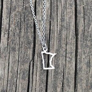 Minnesota state outline necklace