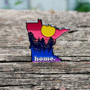 Minnesota home enamel pin