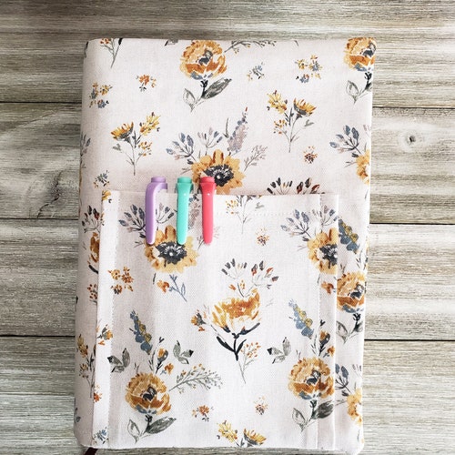 Copertina in tessuto per Bibbia e libro, protezione con tasca - Dimensioni personalizzate, custodia per Bibbia, copertina floreale per Bibbia, copertina per Bibbia da donna, copertina per diario
