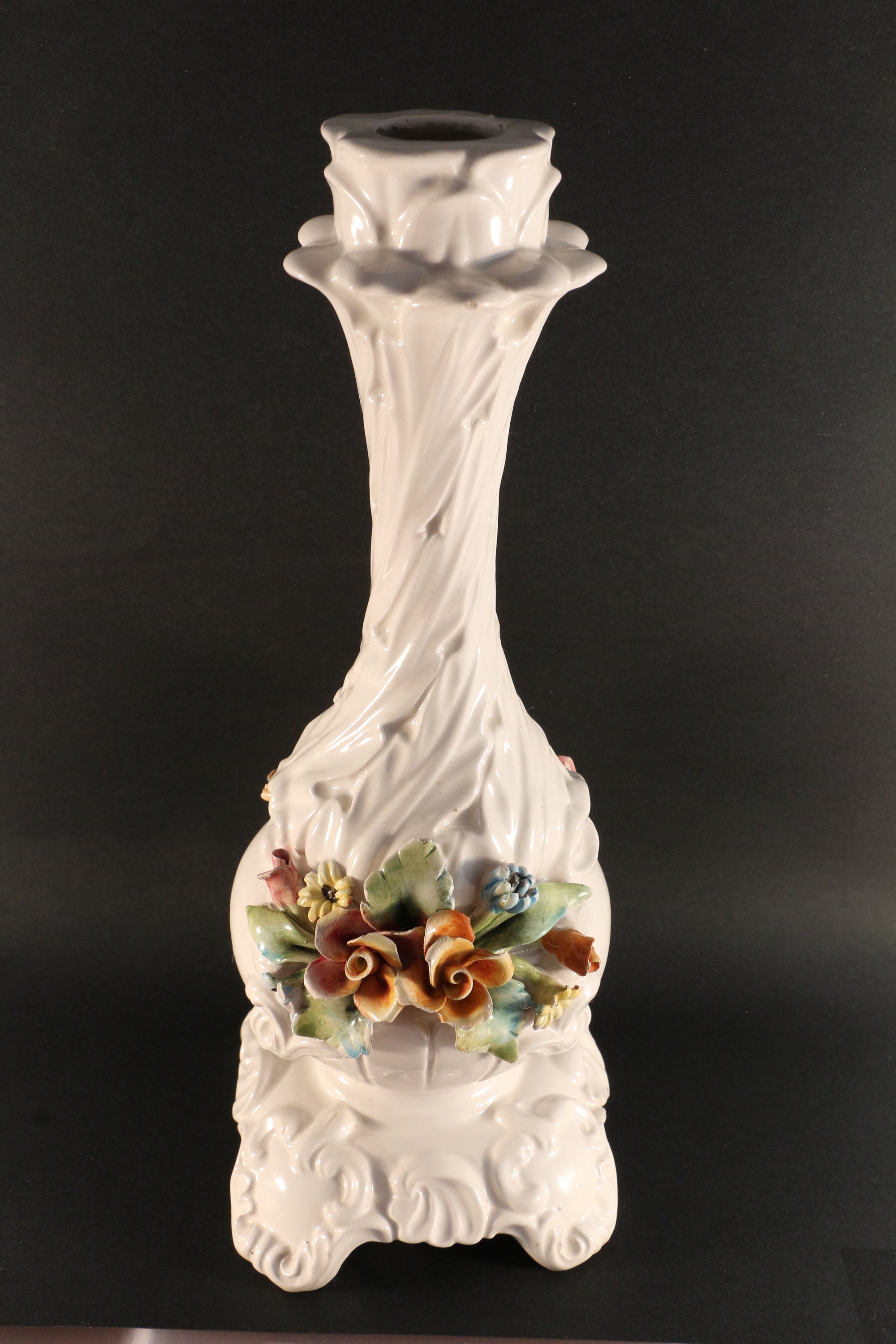 Italy Beautifull vintage hand painted ceramic table Lamp from Bassano