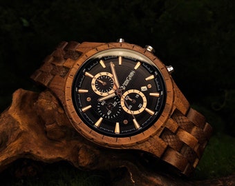 Engraved Wooden Watch For Men, Personalized Gift For Him, Anniversary, Birthday, Customized Watch, Boyfriend Gift, Gifts For Dad, Wood Watch