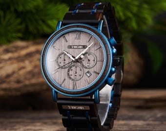 Engraved Wooden watch, Personalized Wooden Watch for Him, 1st, 5th Anniversary Gift, Unique Father's Day Gift, Boyfriend, Husband, Dad Gifts