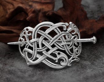 Horquilla nórdica de metal para mujer, horquilla celta grande, horquilla vikinga, palillo para el cabello, pinza o garra para el cabello, accesorios para el cabello, regalo para ella, ganchillo