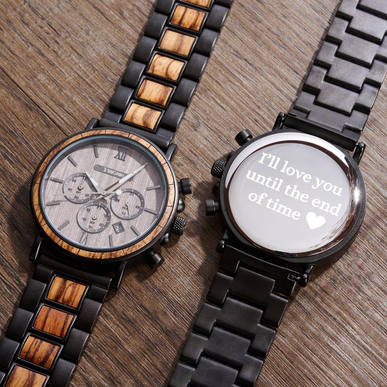 Engraved Wooden Watch For Men, Personalized Gift for Him, Anniversary Gift, Christmas Boyfriend Gift, Unique Men's Birthday Gift, Wood Watch Engrave Watch Only