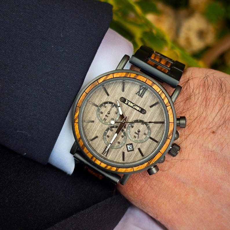 Engraved Wooden Watch For Men, Personalized Gift for Him, Anniversary Gift, Christmas Boyfriend Gift, Unique Men's Birthday Gift, Wood Watch No, Thanks