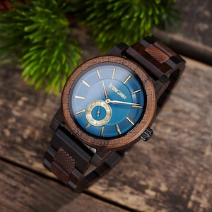 Engraved Wooden Watch for Men, Boyfriend Gifts, One Of A Kind Gift, 40th Birthday Gift, Husband Gift, Wood Watch for Him, Personalized Gifts