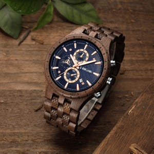 Engraved Wooden Watch For Men, Personalized Gift For Him, 5th Anniversary Gift, Birthday Gifts For Men Boyfriend Gift, Dad Gifts, Wood Watch
