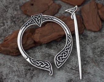Vrouwen metalen Noorse haarspeld, Keltische ornamenten haarspeld, haaraccessoires, grote haarspeld, haarstok, cadeaus voor haar, vriendin of dochter