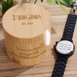 Engraved Wooden Watch For Men, Personalized Gift for Him, Anniversary Gift, Christmas Boyfriend Gift, Unique Men's Birthday Gift, Wood Watch Engrave Both & Save!