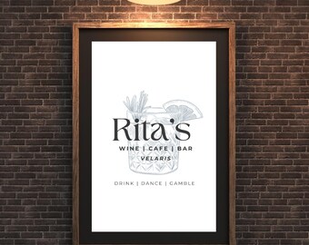 ACOTAR Rita&#39;s Bar Wall Art - Nightcourt Souvenir Merch fandom