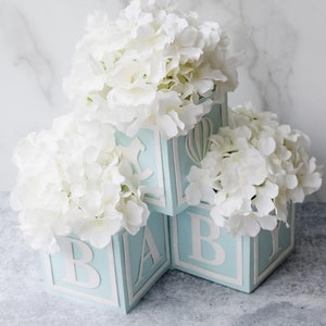 Diy baby sale block centerpieces