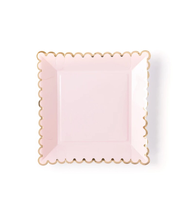 Blush Pink Paper Plates Gold and Pink Disposable Plates 9 Etsy