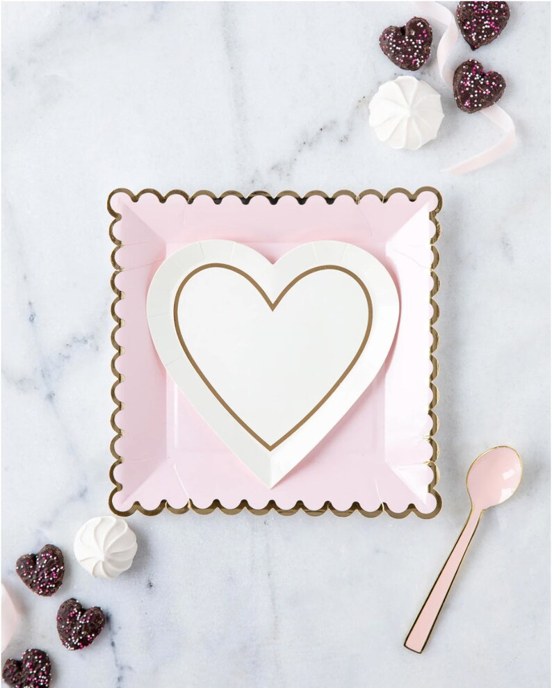 Blush Pink Paper Plates Gold and Pink Disposable Plates 9 Etsy