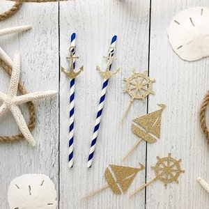 Nautical Cupcake toppers - 12 pack