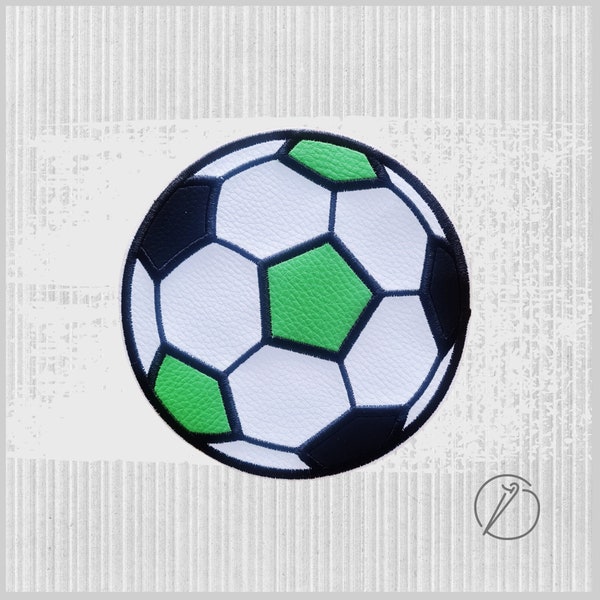 Merhfarbig Kunstleder Fußball Patch zum Aufnähen, Fußball Patch aufhänger für Schulranze,Schultüte Groß Fußball Applikation,Personalizietbar
