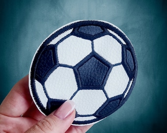 Applikation 15 cm Fußball extra groß, Verschiedene Farben,  Applikation Fußball  zum Nähen für Schultüte, Lederimitat, Fußball Applikation