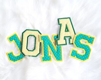 College Style Letters - Numbers/Sewing - Iron-on Patch/Single Letter, School Bag Patches, Various Colors/Sizes
