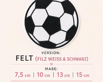 Felt Soccer Ball Applique – 7.5 / 10 / 13 / 15 cm – Sew-On or Iron-On Patch – Schultüte Decoration – School Cone Patch