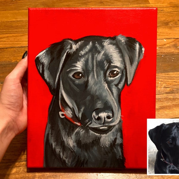 Custom Pet Portrait Acrylic on Stretched Canvas