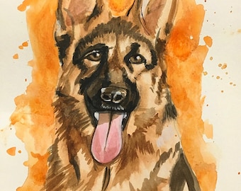 Custom Watercolor Pet Portrait | Personalized Painting | Pet Remembrance | Dog Portrait