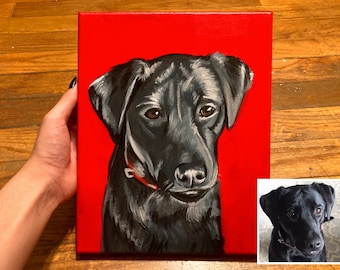 Custom Pet Portrait Acrylic on Stretched Canvas