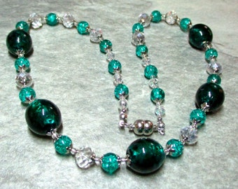 Turquoise Lampwork Bead Necklace